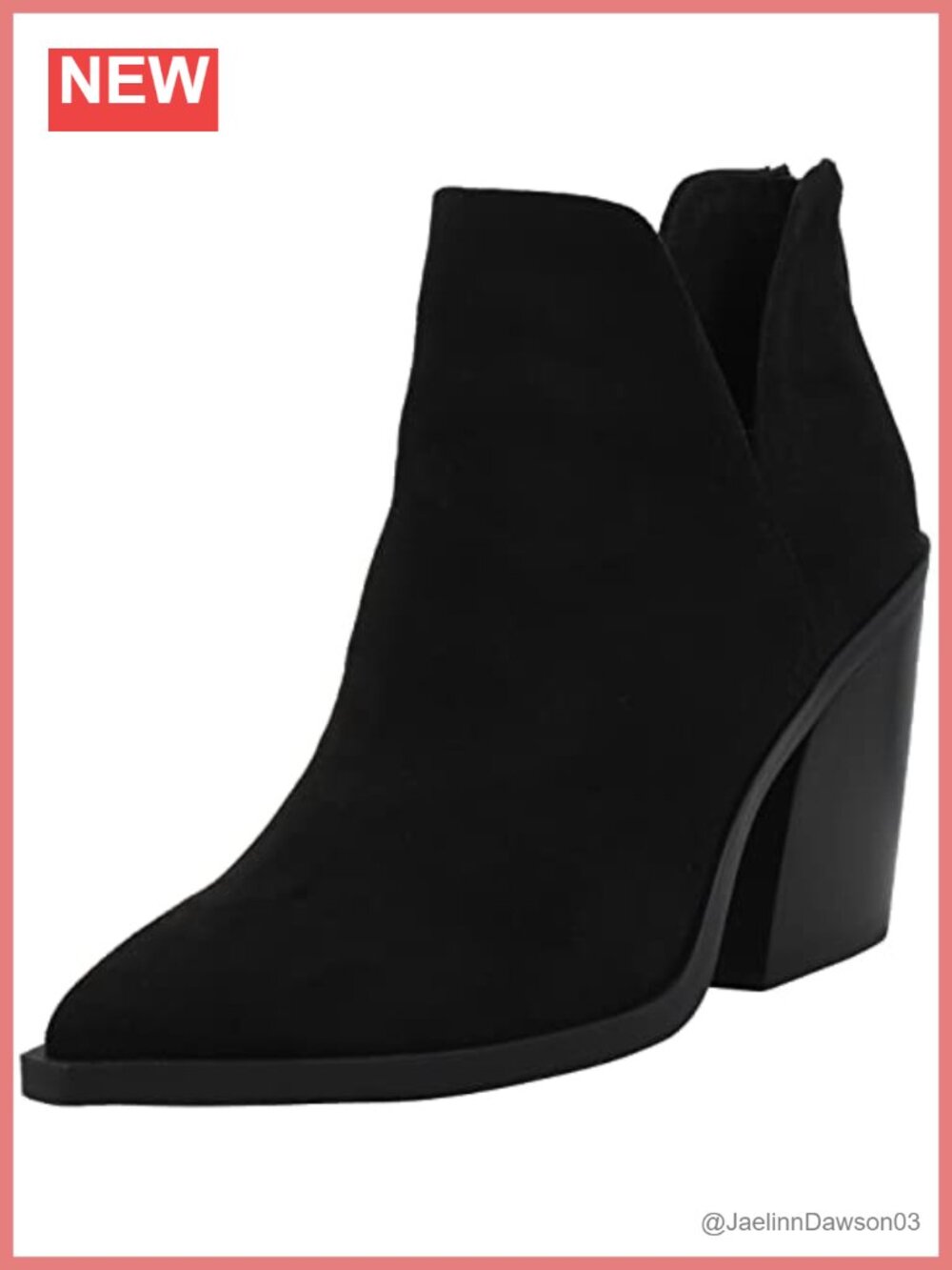 Ankle Bootie Block Heeled Suede Pull-On Boot